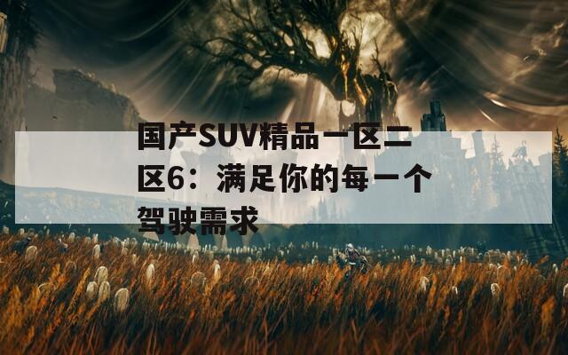 国产SUV精品一区二区6：满足你的每一个驾驶需求
