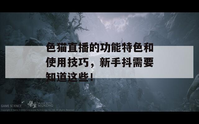 色猫直播的功能特色和使用技巧，新手抖需要知道这些！