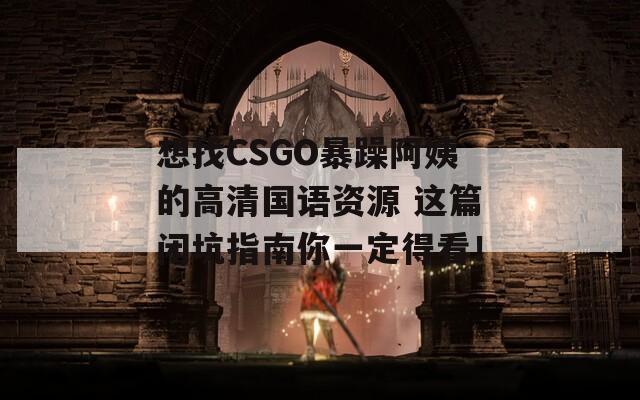 想找CSGO暴躁阿姨的高清国语资源 这篇闭坑指南你一定得看！  第1张