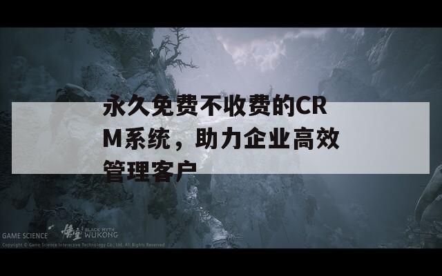 永久免费不收费的CRM系统，助力企业高效管理客户