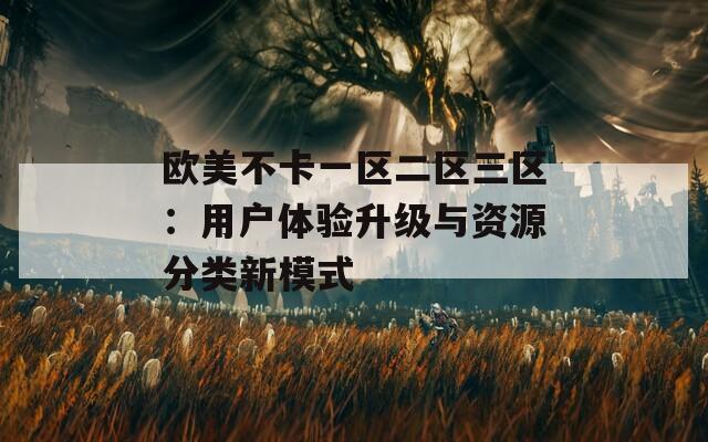 欧美不卡一区二区三区：用户体验升级与资源分类新模式