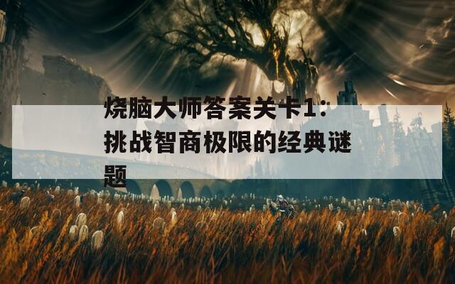 烧脑大师答案关卡1：挑战智商极限的经典谜题