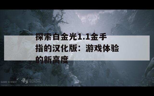 探索白金光1.1金手指的汉化版：游戏体验的新高度  第1张