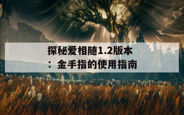 探秘爱相随1.2版本：金手指的使用指南  第1张