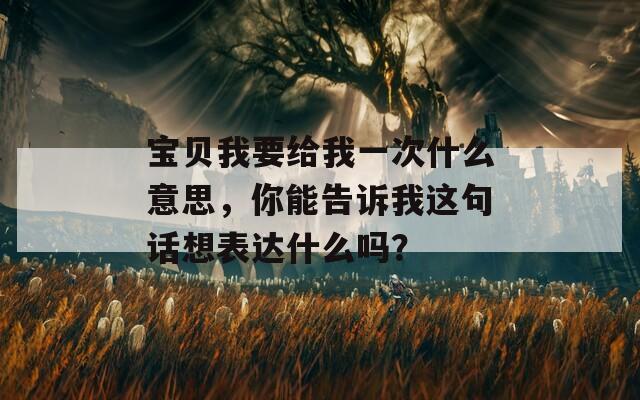 宝贝我要给我一次什么意思，你能告诉我这句话想表达什么吗？  第1张
