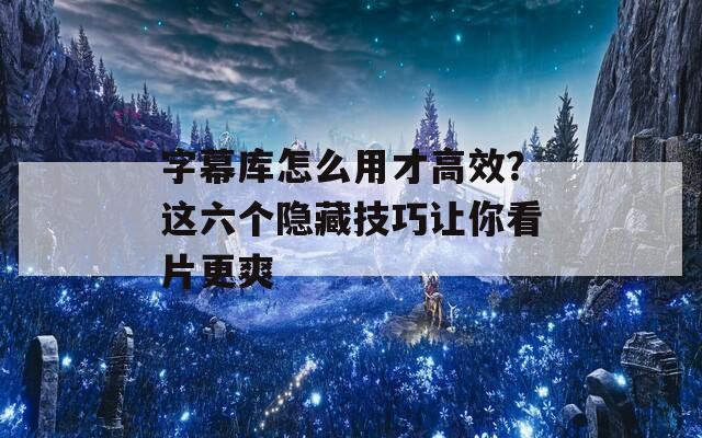 字幕库怎么用才高效？这六个隐藏技巧让你看片更爽