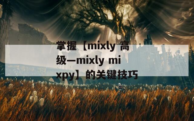 掌握【mixly 高级—mixly mixpy】的关键技巧  第1张