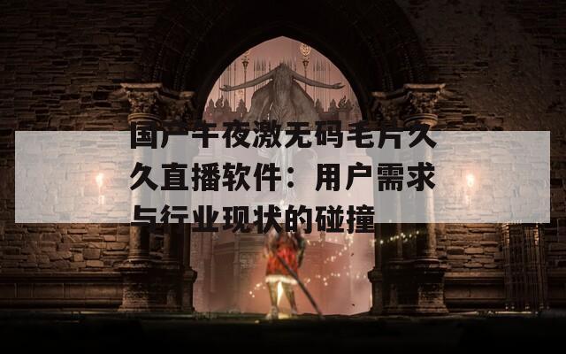 国产午夜激无码毛片久久直播软件：用户需求与行业现状的碰撞  第1张
