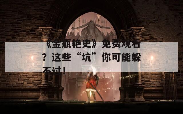 《金瓶艳史》免费观看？这些“坑”你可能躲不过！  第1张