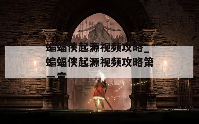 蝙蝠侠起源视频攻略_蝙蝠侠起源视频攻略第一章  第1张
