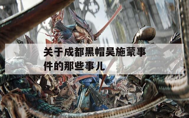 关于成都黑帽吴施蒙事件的那些事儿