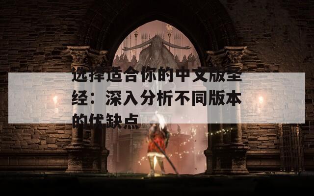 选择适合你的中文版圣经：深入分析不同版本的优缺点