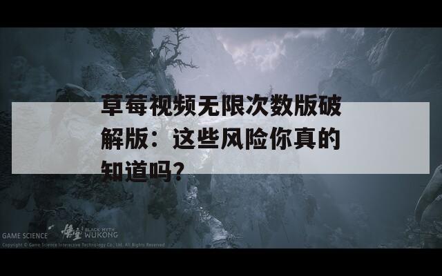 草莓视频无限次数版破解版：这些风险你真的知道吗？
