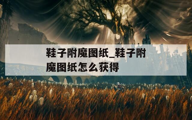 鞋子附魔图纸_鞋子附魔图纸怎么获得  第1张