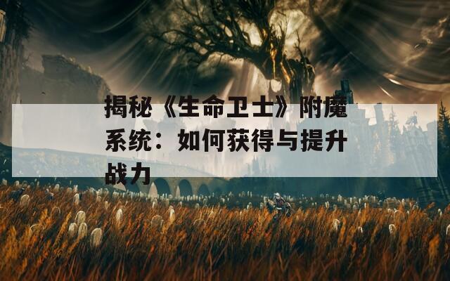揭秘《生命卫士》附魔系统：如何获得与提升战力  第1张