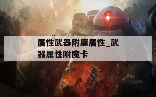 属性武器附魔属性_武器属性附魔卡  第1张