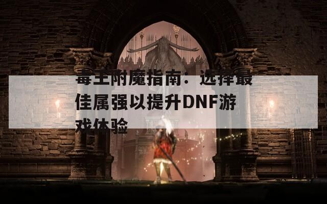 毒王附魔指南：选择最佳属强以提升DNF游戏体验
