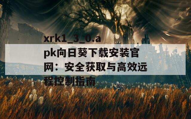 xrk1_3_0.apk向日葵下载安装官网：安全获取与高效远程控制指南