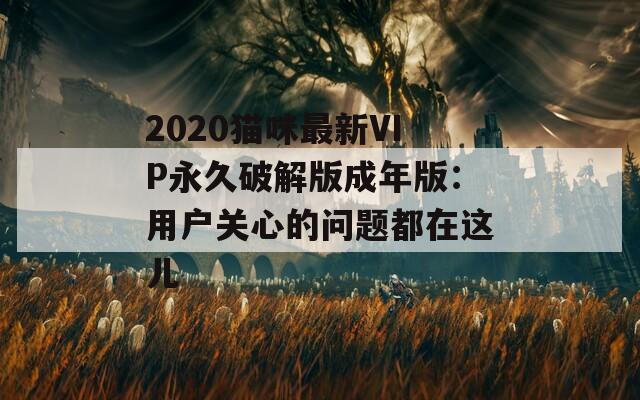 2020猫咪最新VIP永久破解版成年版：用户关心的问题都在这儿