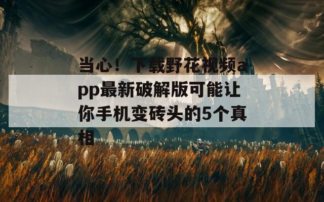 当心！下载野花视频app最新破解版可能让你手机变砖头的5个真相
