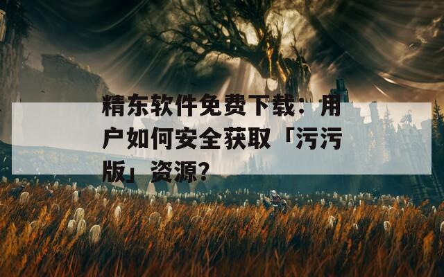 精东软件免费下载：用户如何安全获取「污污版」资源？